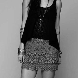 Free People Crochet Mini Skirt